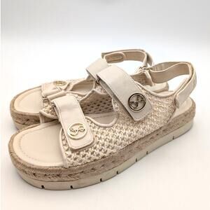 Sam & Libby Austin Platform Sandals Women's Modern Ivory Size US10M EU40.5